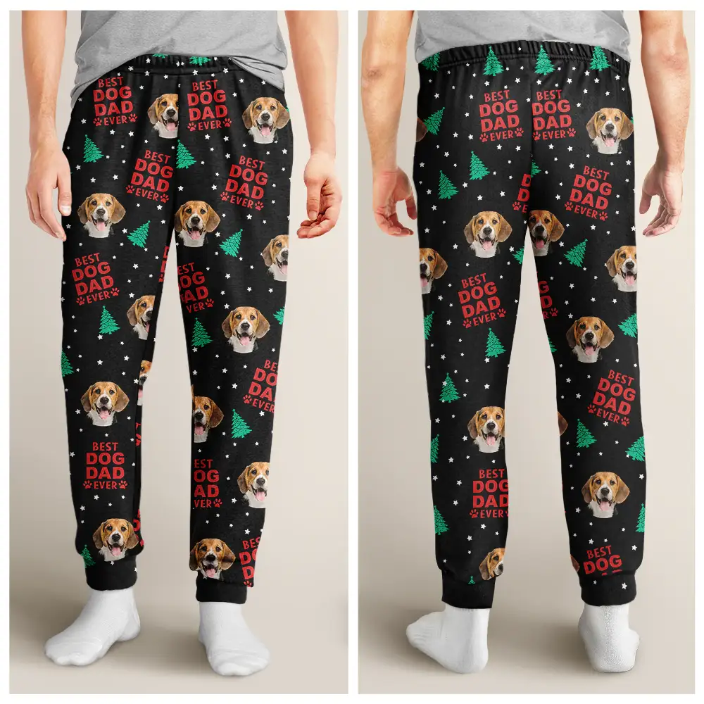 Custom Photo Best Pet Dad Mom Ever - Personalized Pajama Pants - Image 5