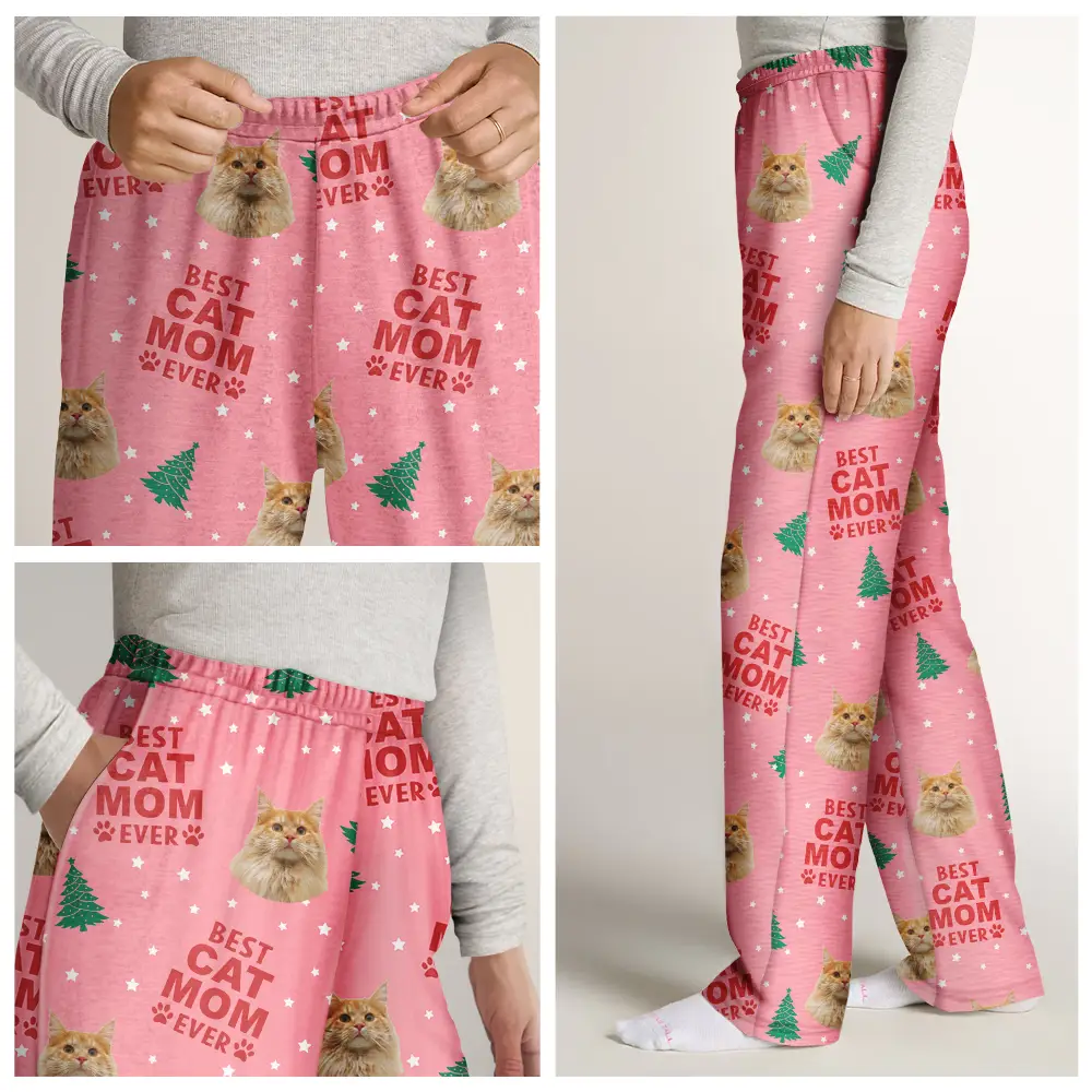 Custom Photo Best Pet Dad Mom Ever - Personalized Pajama Pants - Image 8