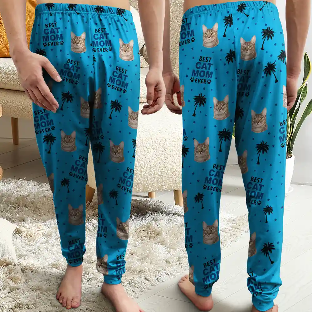 Custom Photo Best Pet Dad Pet Mom Ever - Personalized Pajama Pants - Image 5