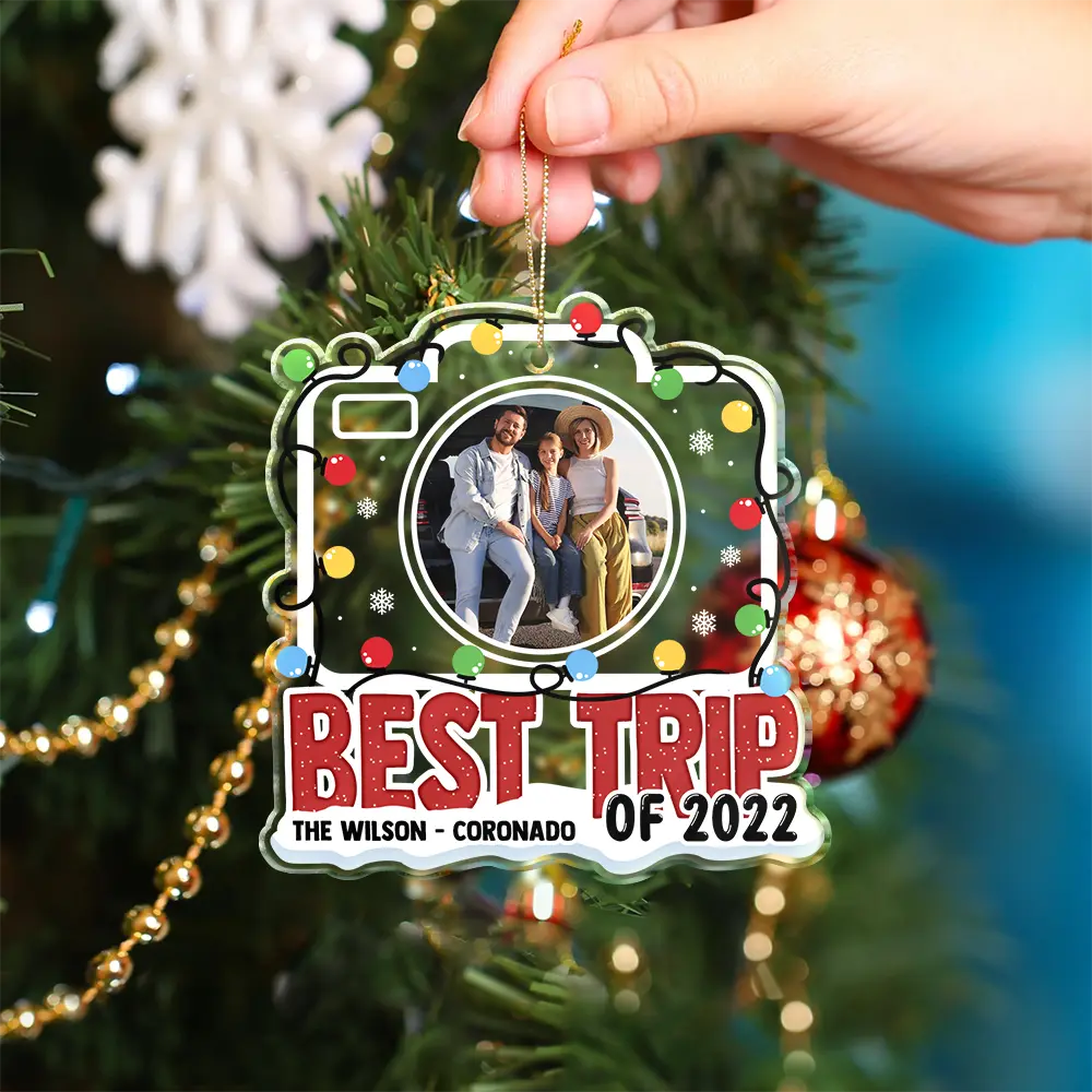 Custom Photo Best Trip Of The Year - Personalized Custom Shaped Acrylic Ornament - Image 4