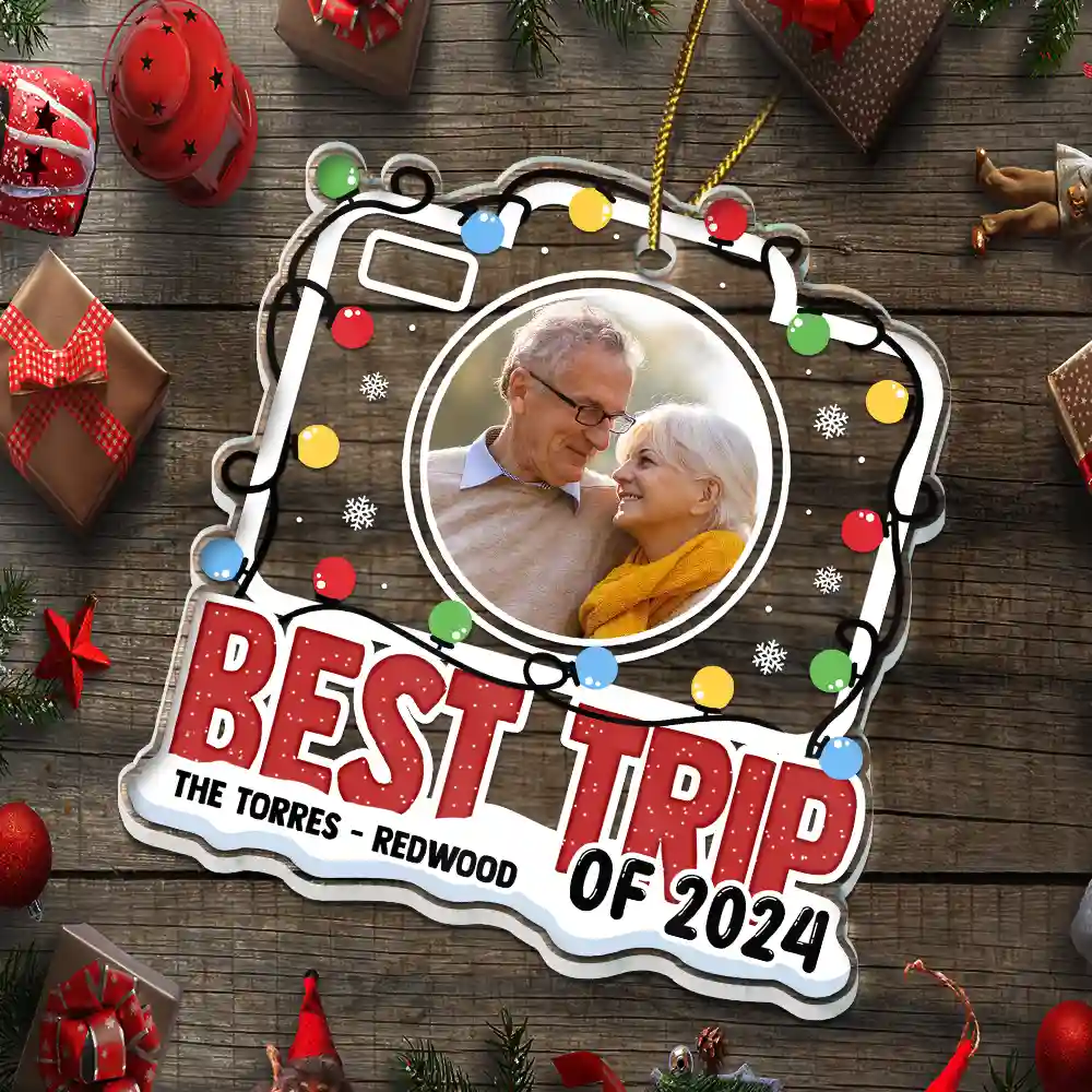Custom Photo Best Trip Of The Year - Personalized Custom Shaped Acrylic Ornament - Image 5