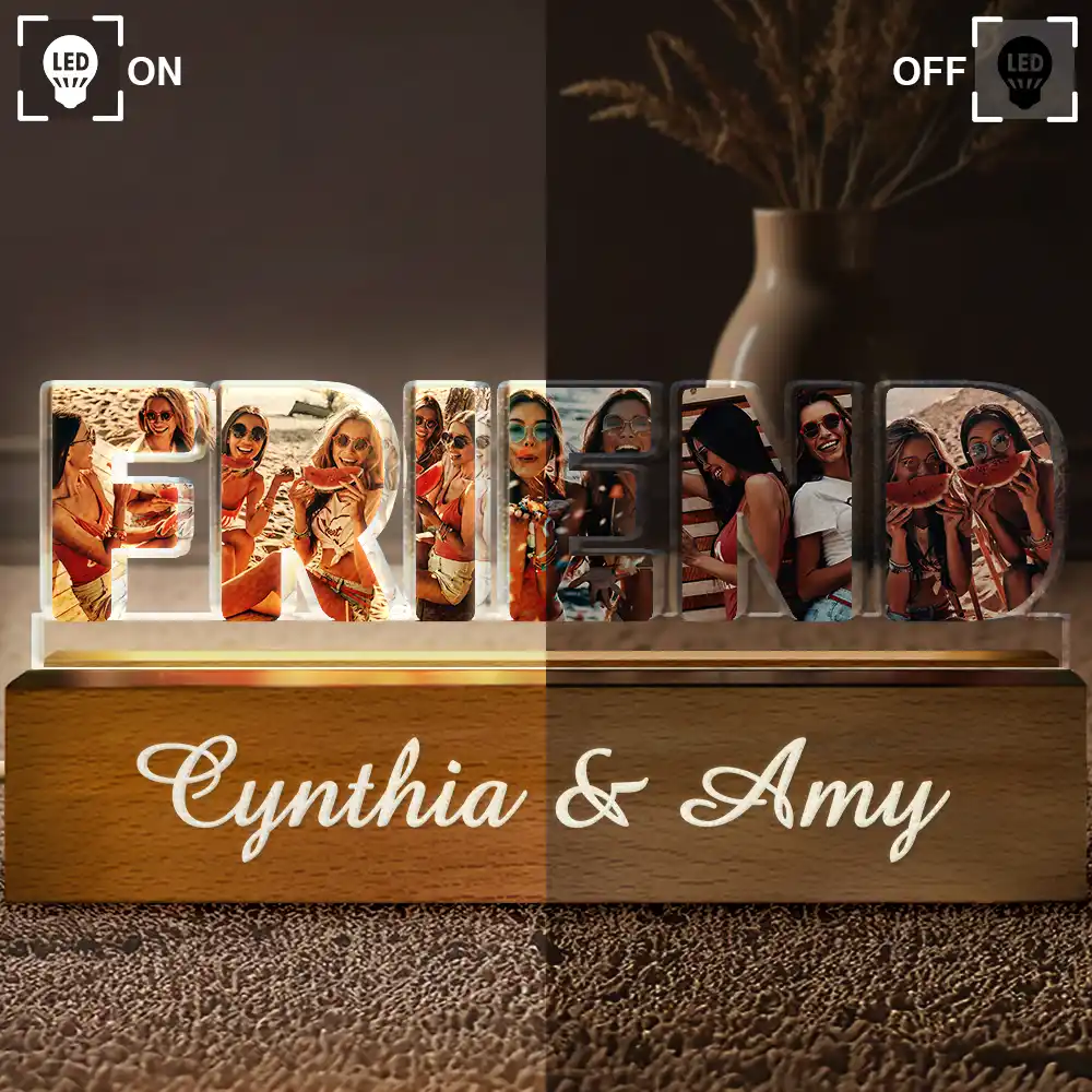 Custom Photo Bestie Sister Custom Names - Personalized Custom Shaped LED Light - Image 5