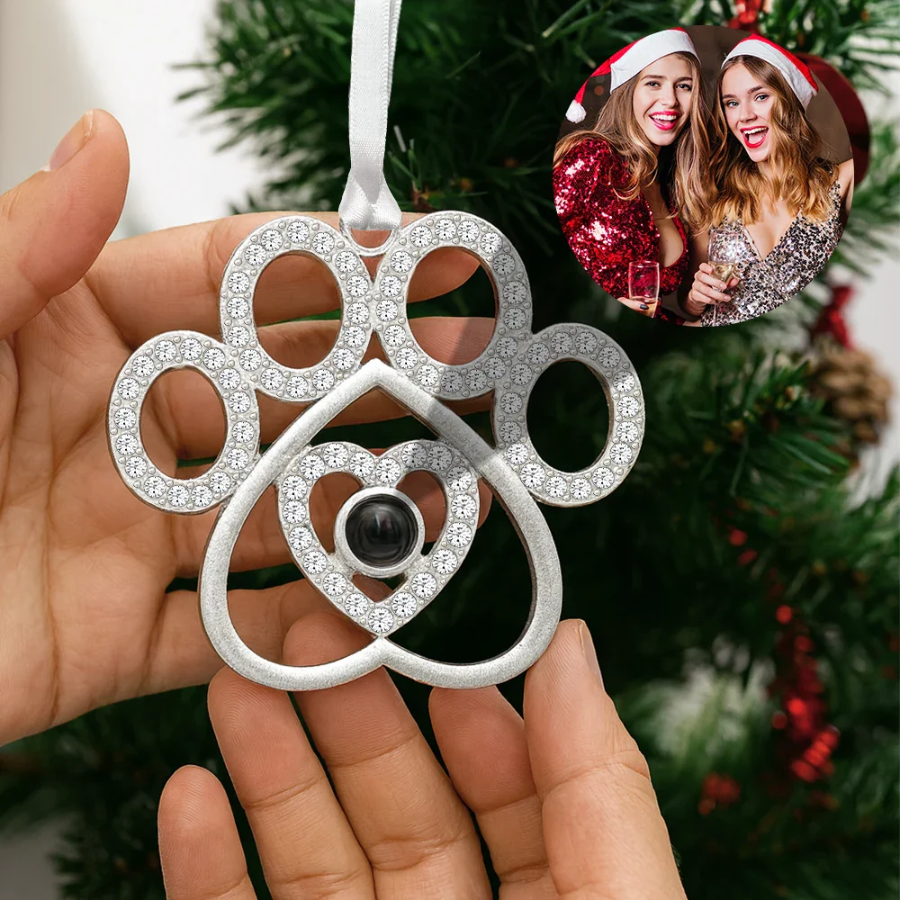 Custom Photo Bestie Sister Old Friends - Personalized Photo Projection Ornament - Image 2