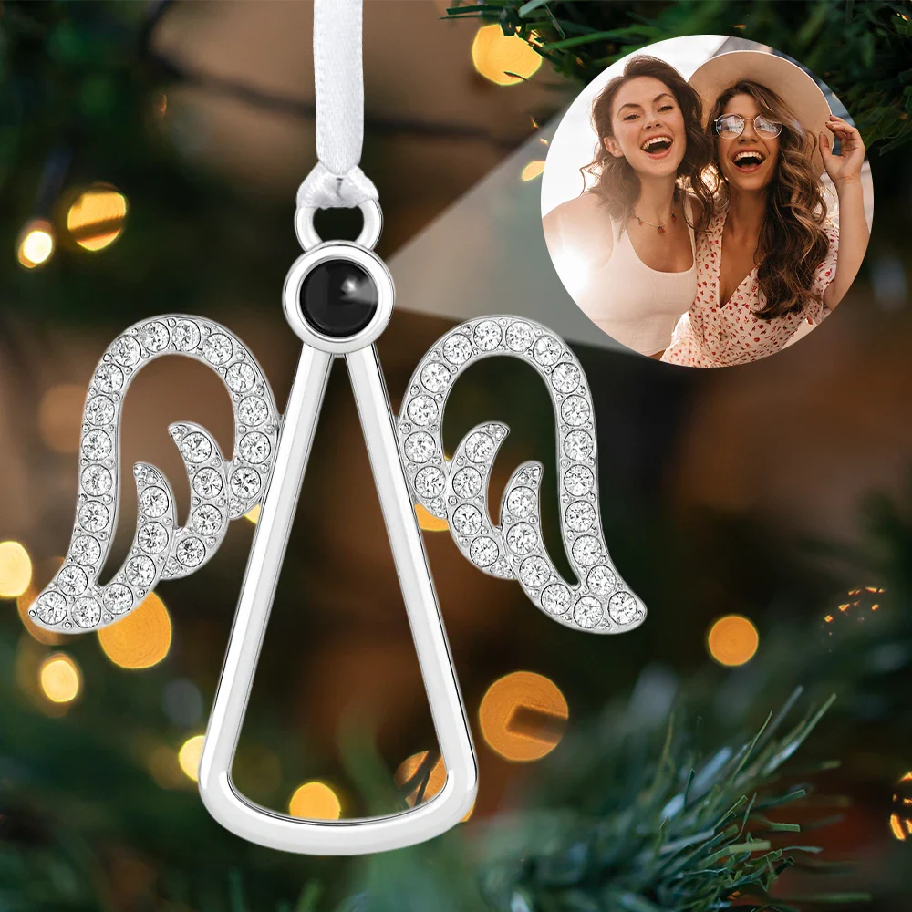 Custom Photo Bestie Sister Old Friends - Personalized Photo Projection Ornament - Image 5