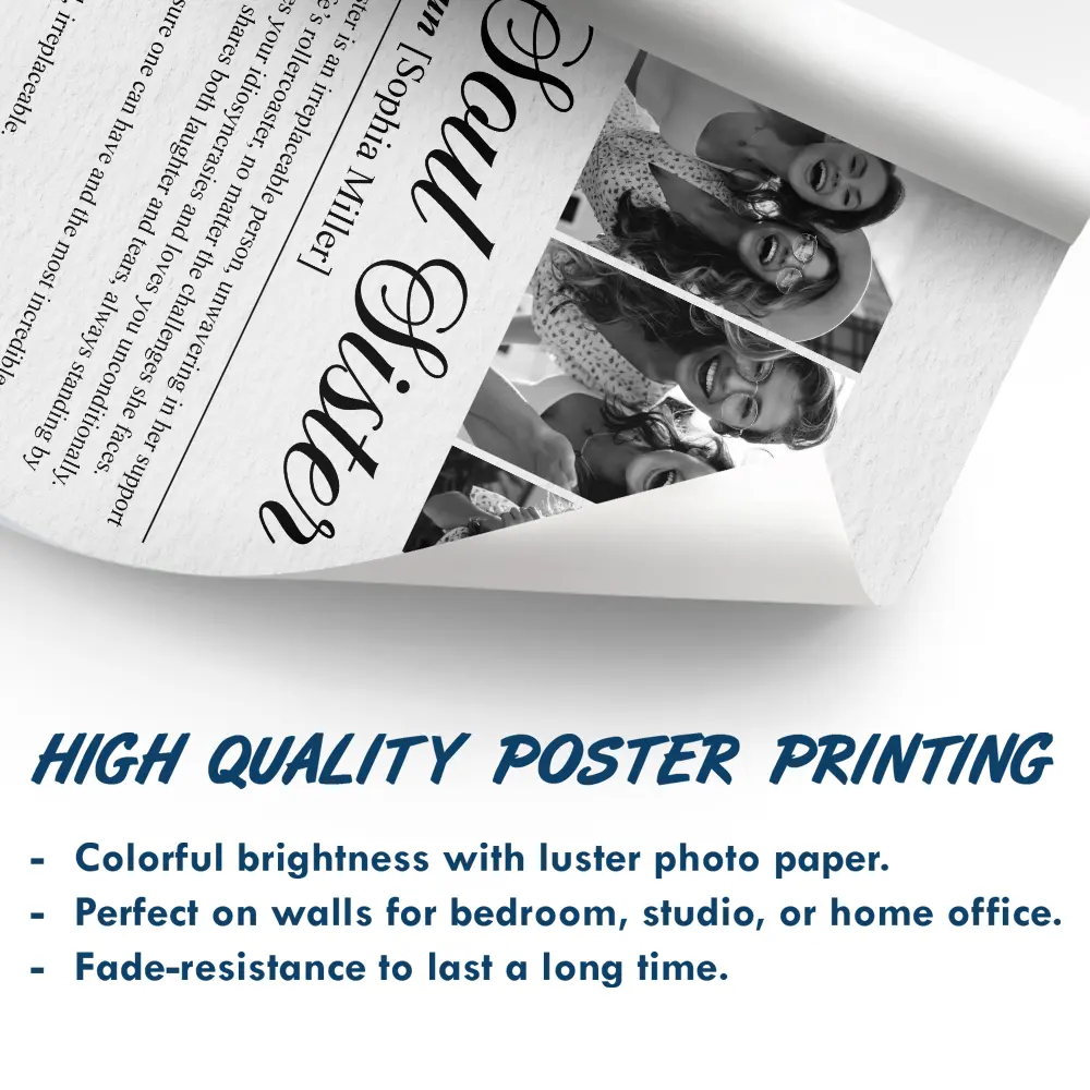 Custom Photo Bestie Soul Sister Definition - Personalized Poster - Image 5