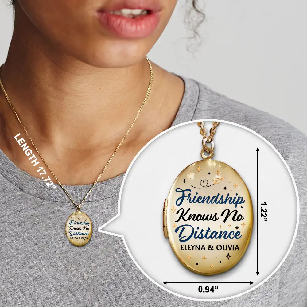 Custom Photo Besties Always Close At Heart - Personalized Locket Necklace - Image 7