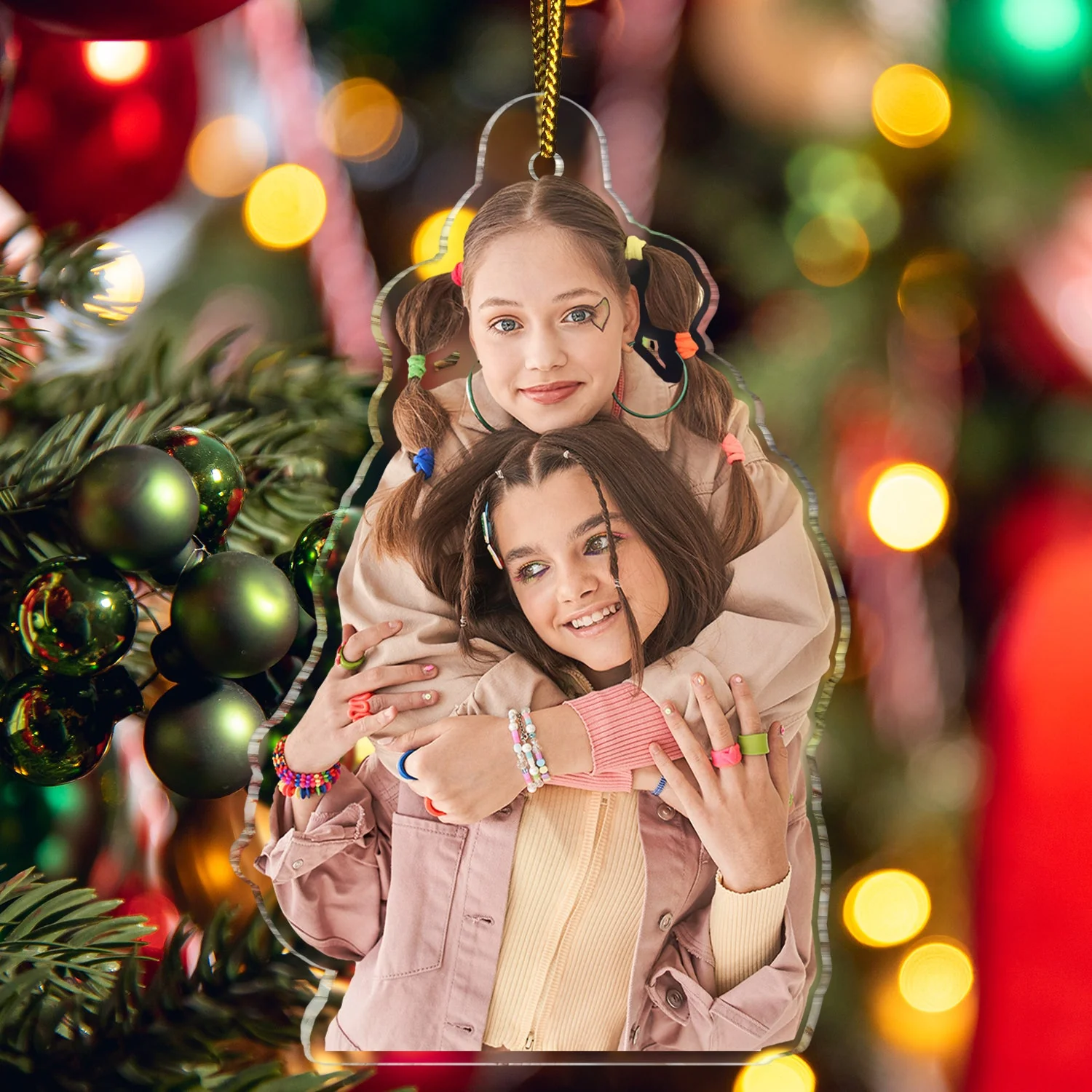 Custom Photo Besties Colleagues Sisters - Christmas Gift For Best Friends, Siblings - Personalized Acrylic Photo Ornament - Image 5