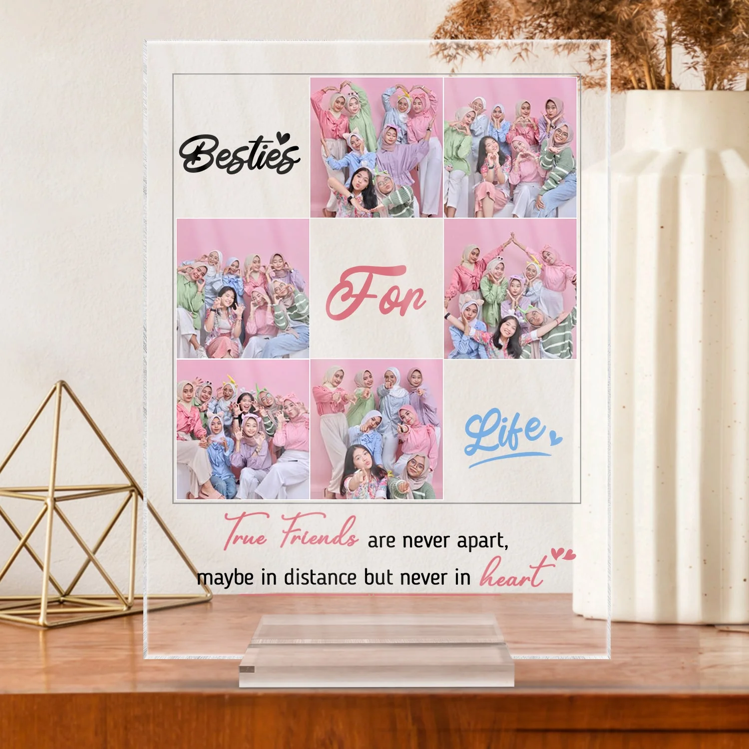 Custom Photo Besties For Life - Gift For Bestie - Personalized Vertical Rectangle Acrylic Plaque - Image 3