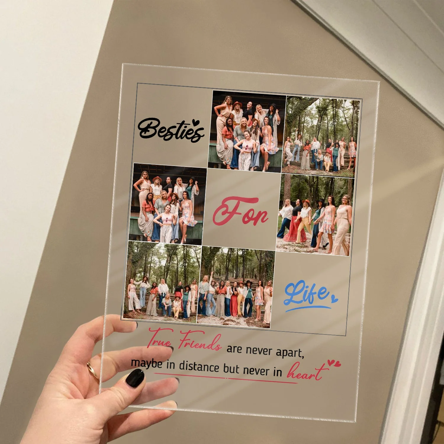 Custom Photo Besties For Life - Gift For Bestie - Personalized Vertical Rectangle Acrylic Plaque - Image 4