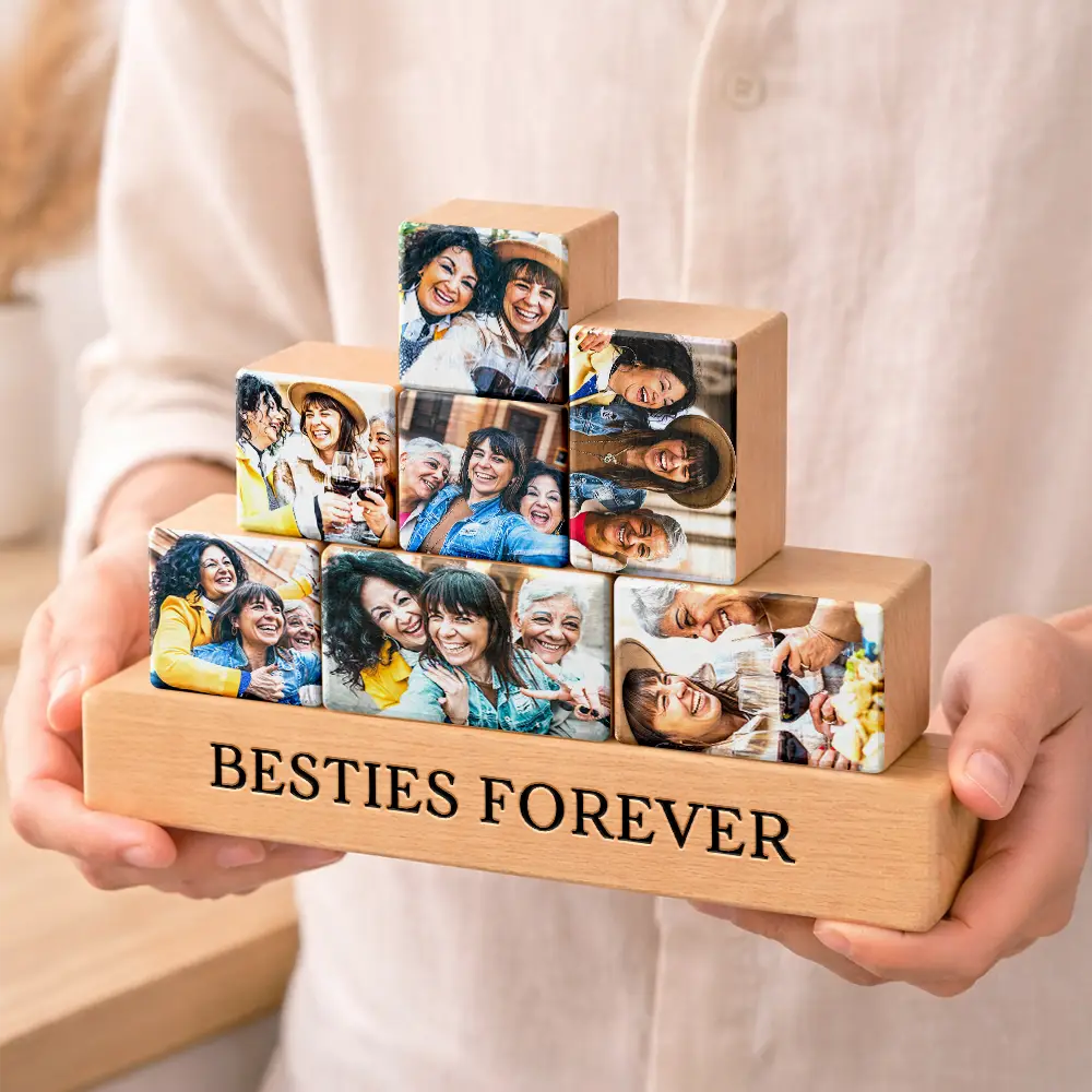 Custom Photo Besties Forever - Personalized Wooden Stacking Photo Blocks - Image 5
