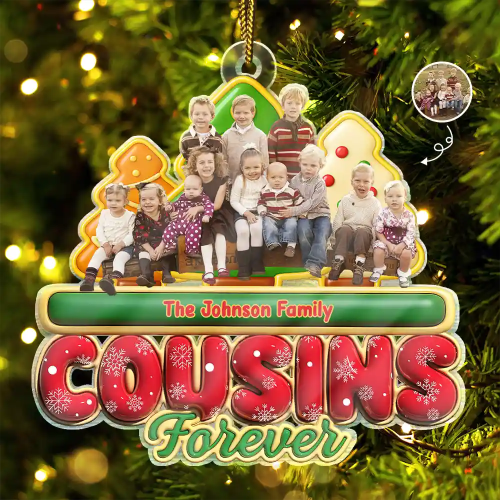 Custom Photo Besties Friends Siblings Forever - Personalized Custom Shaped Acrylic Ornament - Image 2