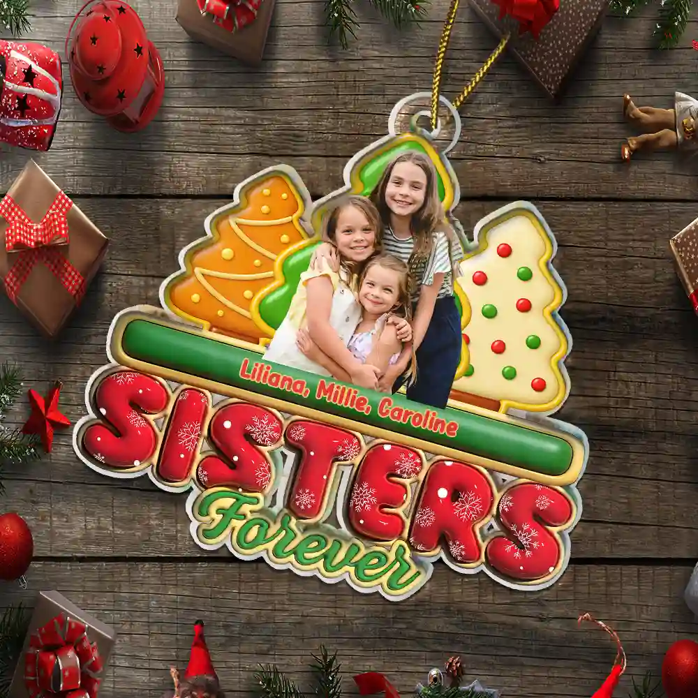 Custom Photo Besties Friends Siblings Forever - Personalized Custom Shaped Acrylic Ornament - Image 7