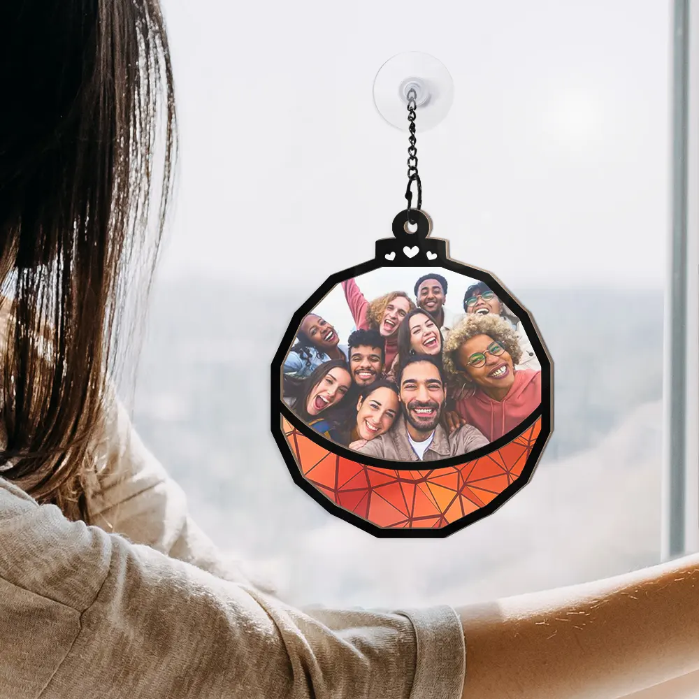 Custom Photo Besties Friends Sisters Family - Personalized Window Hanging Suncatcher Ornament - Image 4