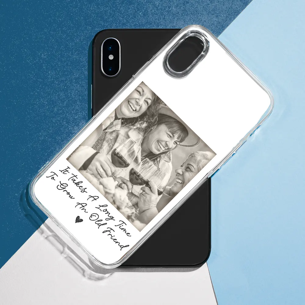 Custom Photo Besties Gray Scale Right In The Throat - Personalized Clear Phone Case - Image 7