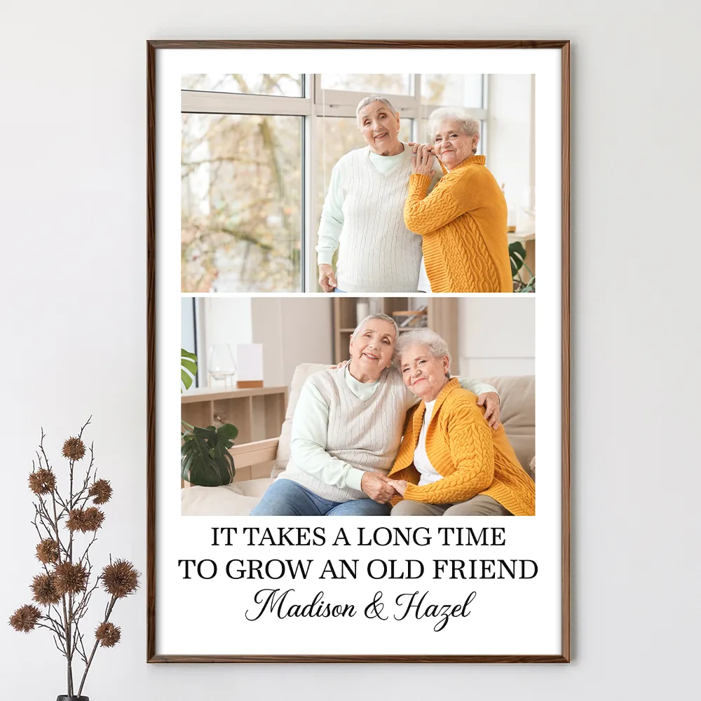 Custom Photo Besties Gray Scale Right In The Throat - Personalized Poster - Image 3