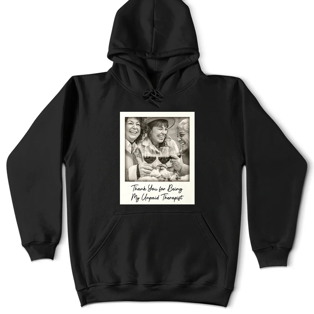 Custom Photo Besties Gray Scale Right In The Throat - Personalized T Shirt - Image 5