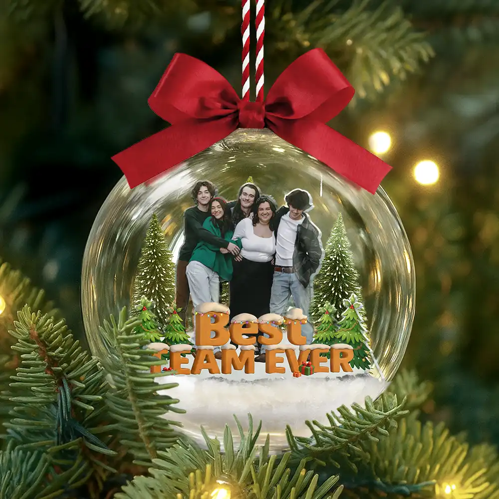 Custom Photo Besties Sisters Best Team Forever - Personalized 3D Acrylic Ball Ornament - Image 6