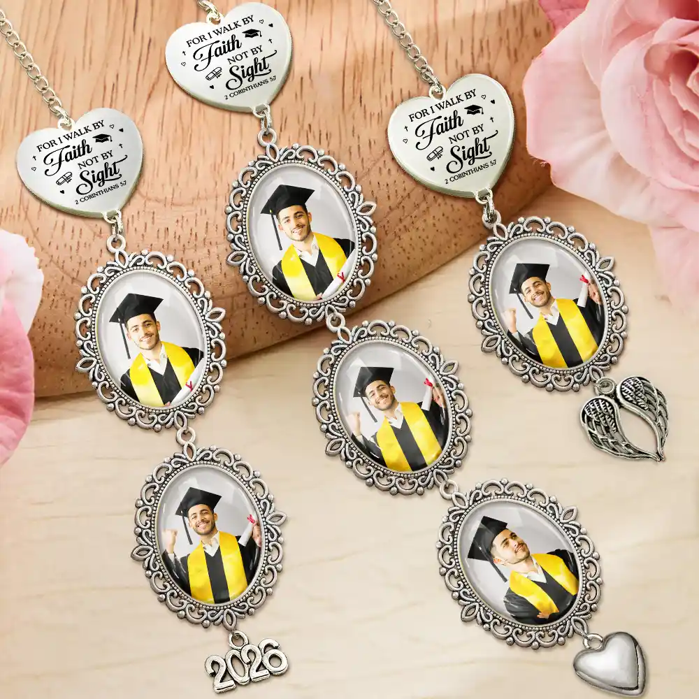 Custom Photo Bible I Chose My Path But God Ordered My Steps - Personalized Graduation Tassel Charm - Image 2