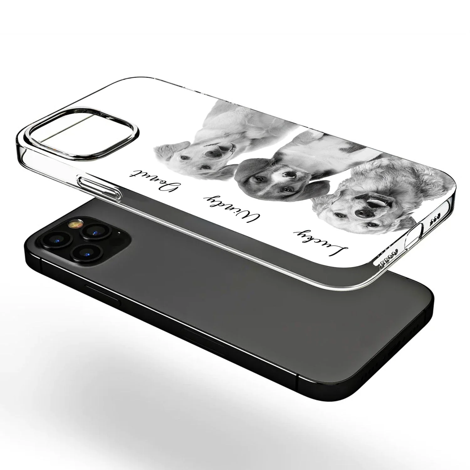 Custom Photo Black And White Pet Face - Gift For Pet Lovers - Personalized Clear Phone Case - Image 4