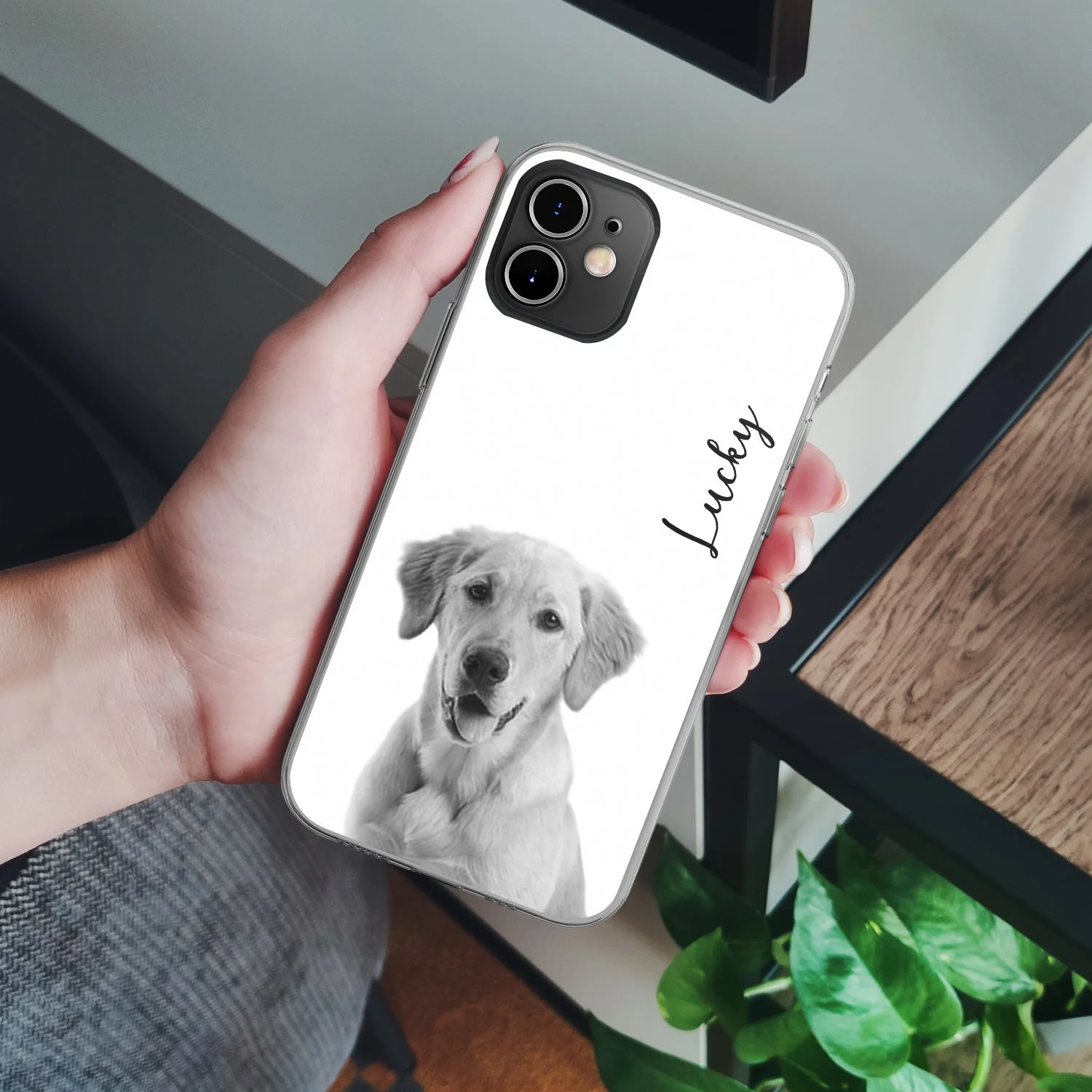 Custom Photo Black And White Pet Face - Gift For Pet Lovers - Personalized Clear Phone Case - Image 5