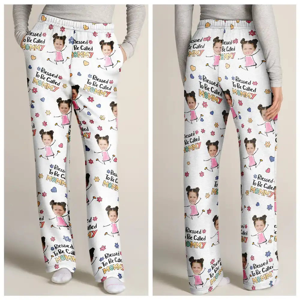 Custom Photo Bless To Be Called Grandma Nana - Personalized Pajama Pants - Image 4