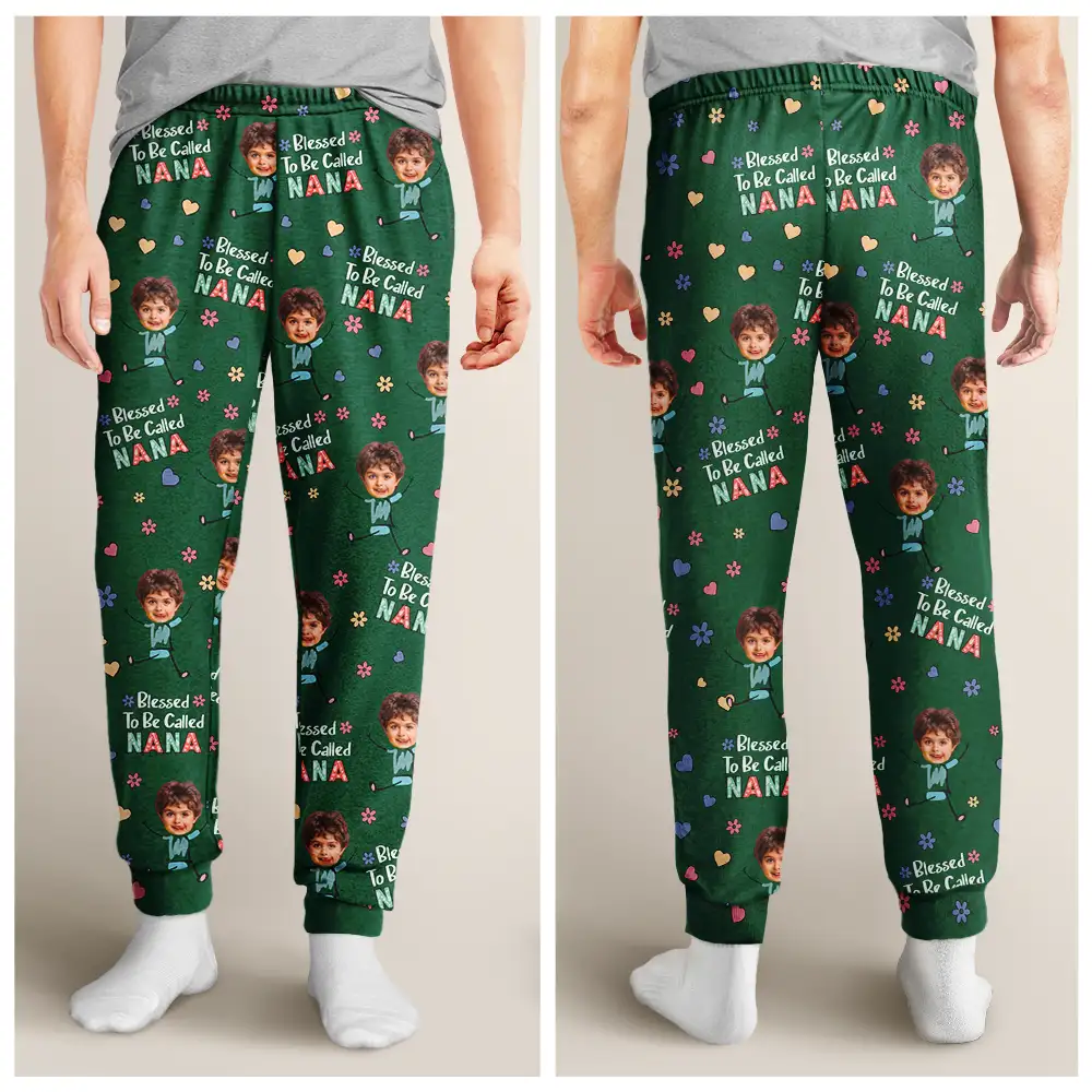 Custom Photo Bless To Be Called Grandma Nana - Personalized Pajama Pants - Image 5