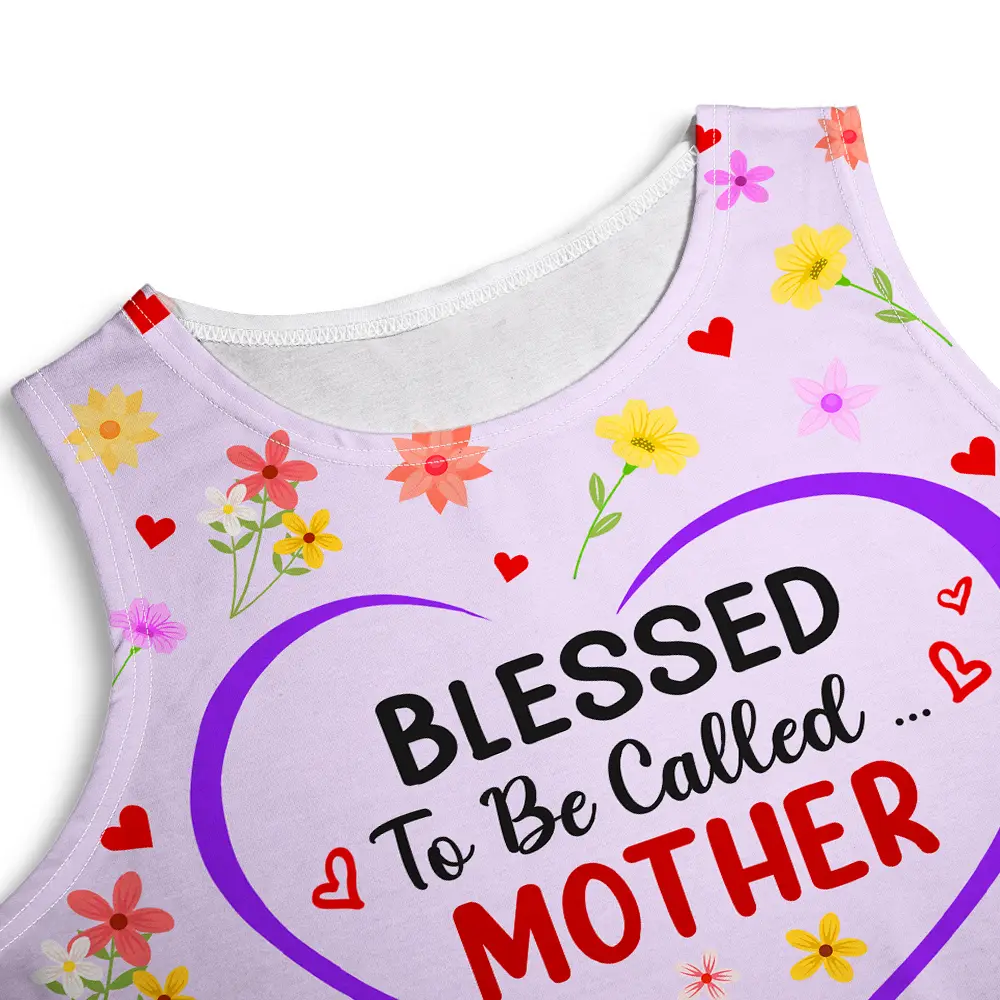 Custom Photo Bless To Be Called Grandma Nana - Personalized Sleeveless Tank Dress - Image 6