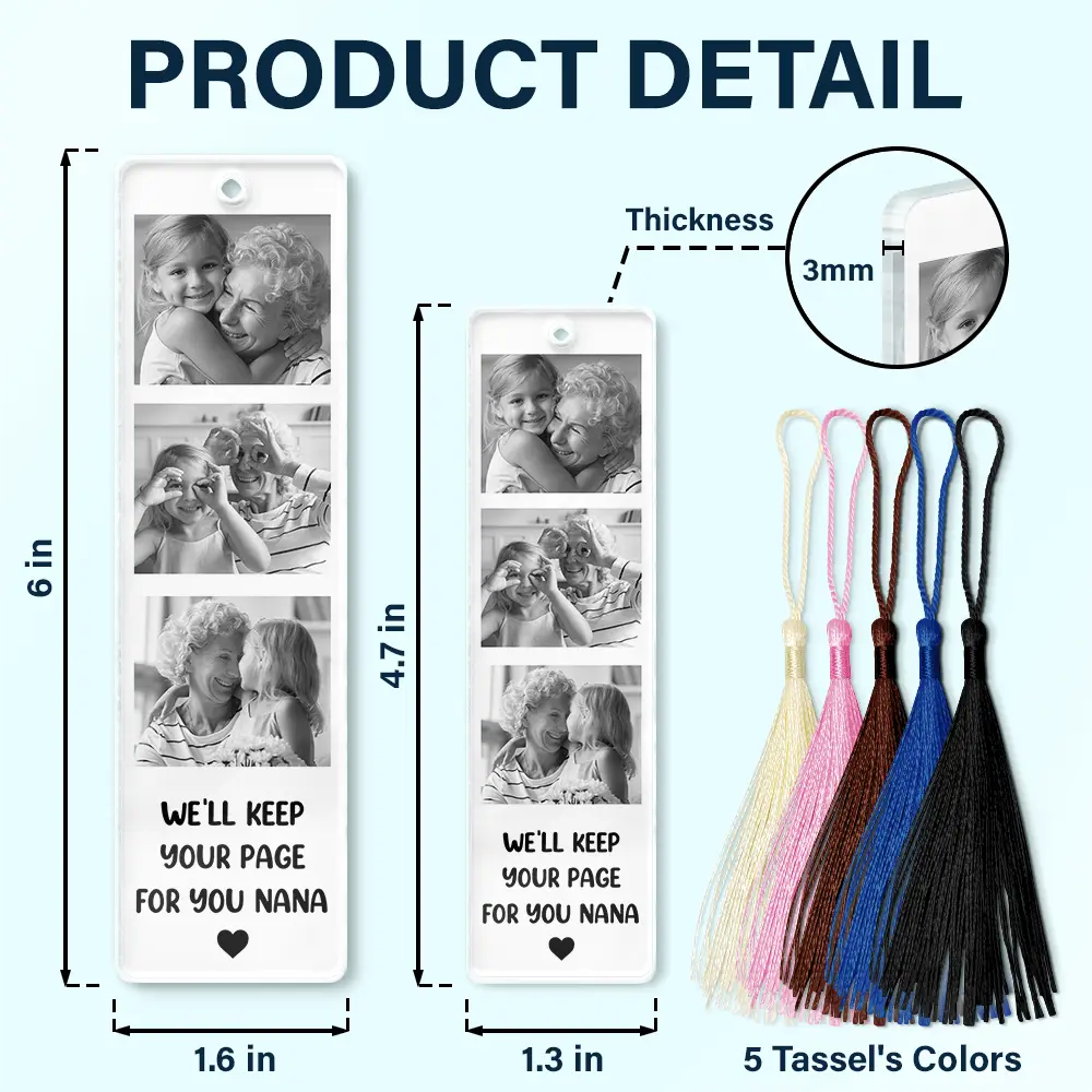 Custom Photo Book Lovers Yourself, Couple, Family, Bestie - Personalized Acrylic Bookmark - Image 5