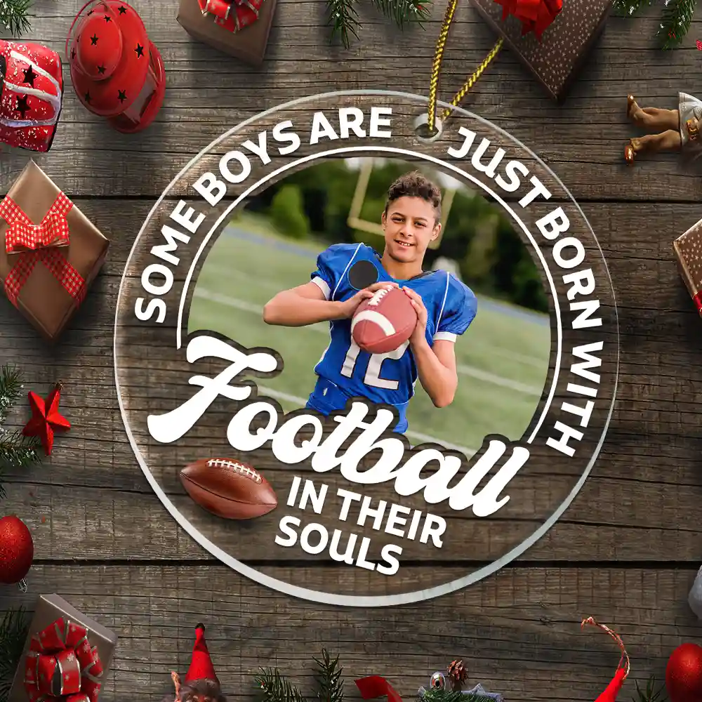 Custom Photo Born With Baseball In Their Souls - Personalized Custom Shaped Acrylic Ornament - Image 6