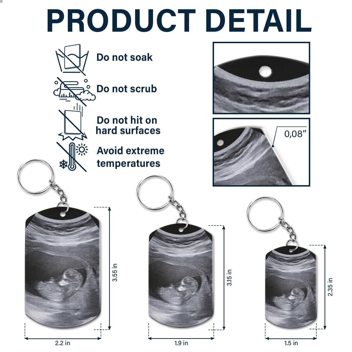 Custom Photo Calendar Baby Announcement - Gift For Pregnant Mother - Personalized Aluminum Keychain - Image 5