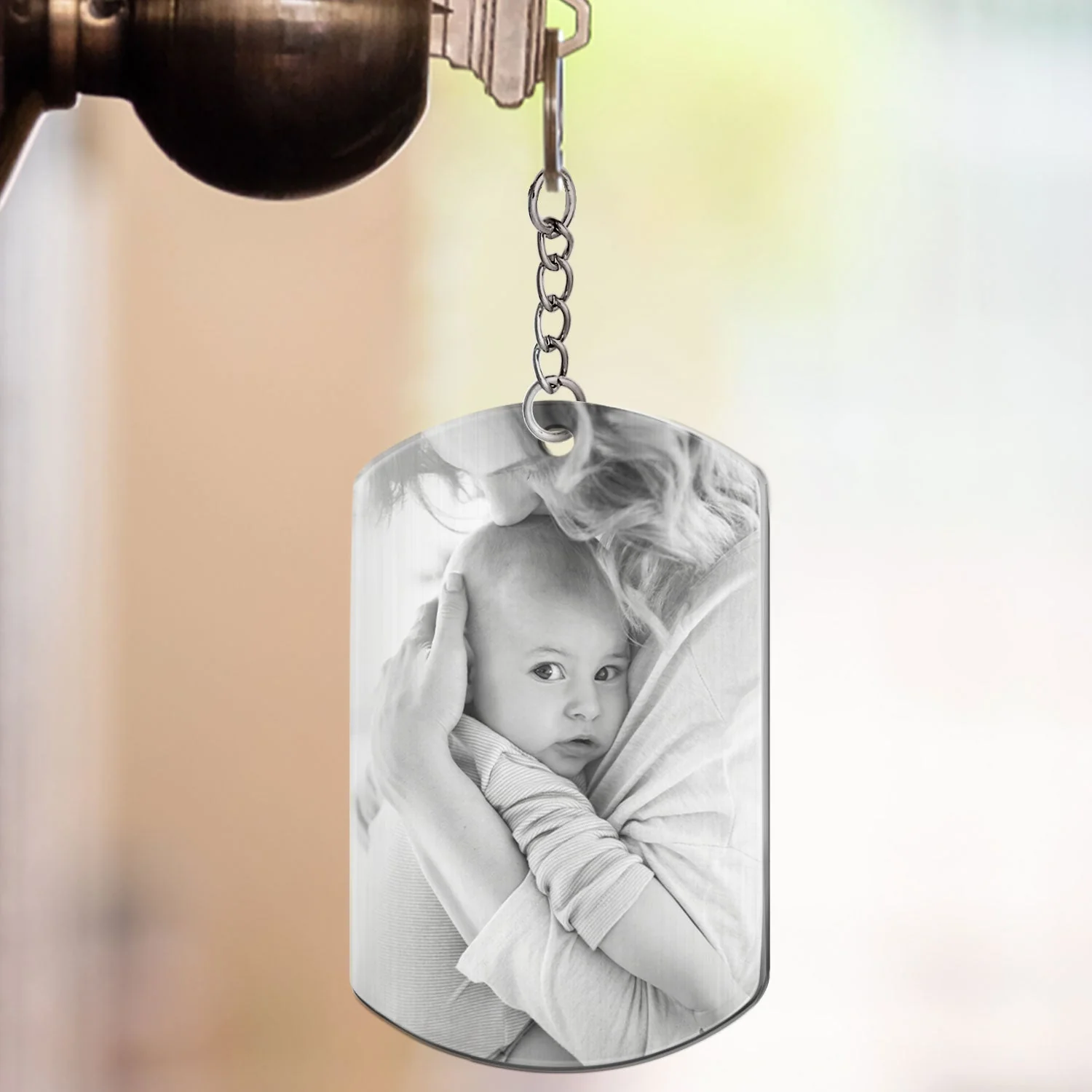 Custom Photo Calendar Black The Moment You Became My Daddy - Gift For Father - Personalized Aluminum Keychain - Image 3