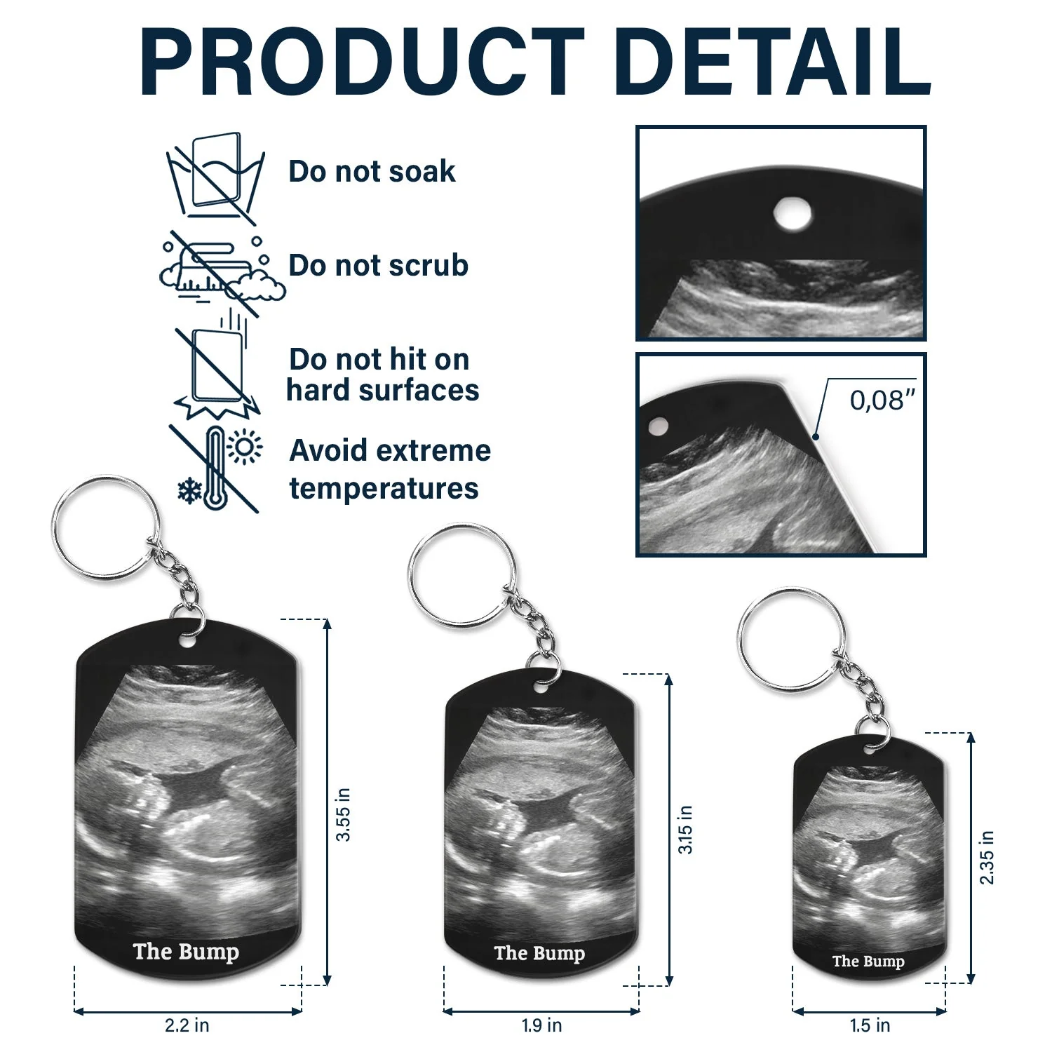 Custom Photo Calendar Can't Wait To Meet You - Gift For Father - Personalized Aluminum Keychain - Image 5