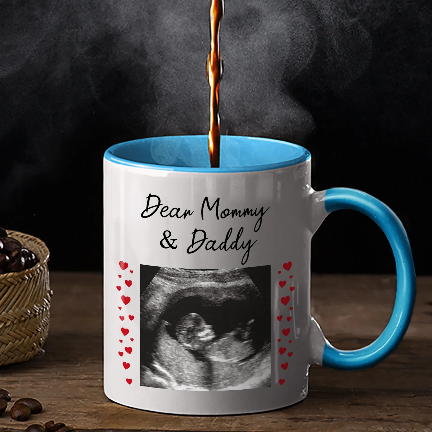 Custom Photo Calendar Can't Wait To Meet You - Gift For Mother, Father - Personalized Accent Mug - Image 2