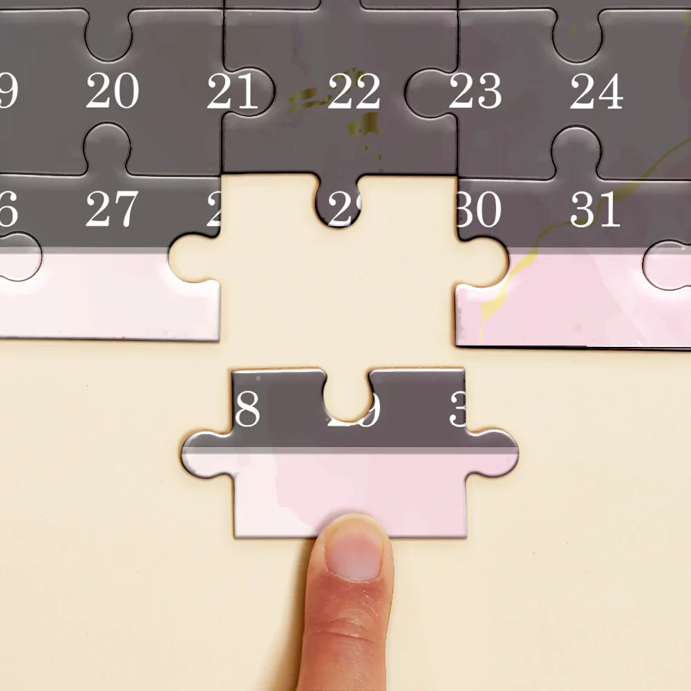 Custom Photo Calendar Couple The Day Our Journey Began - Personalized Jigsaw Puzzle - Image 4