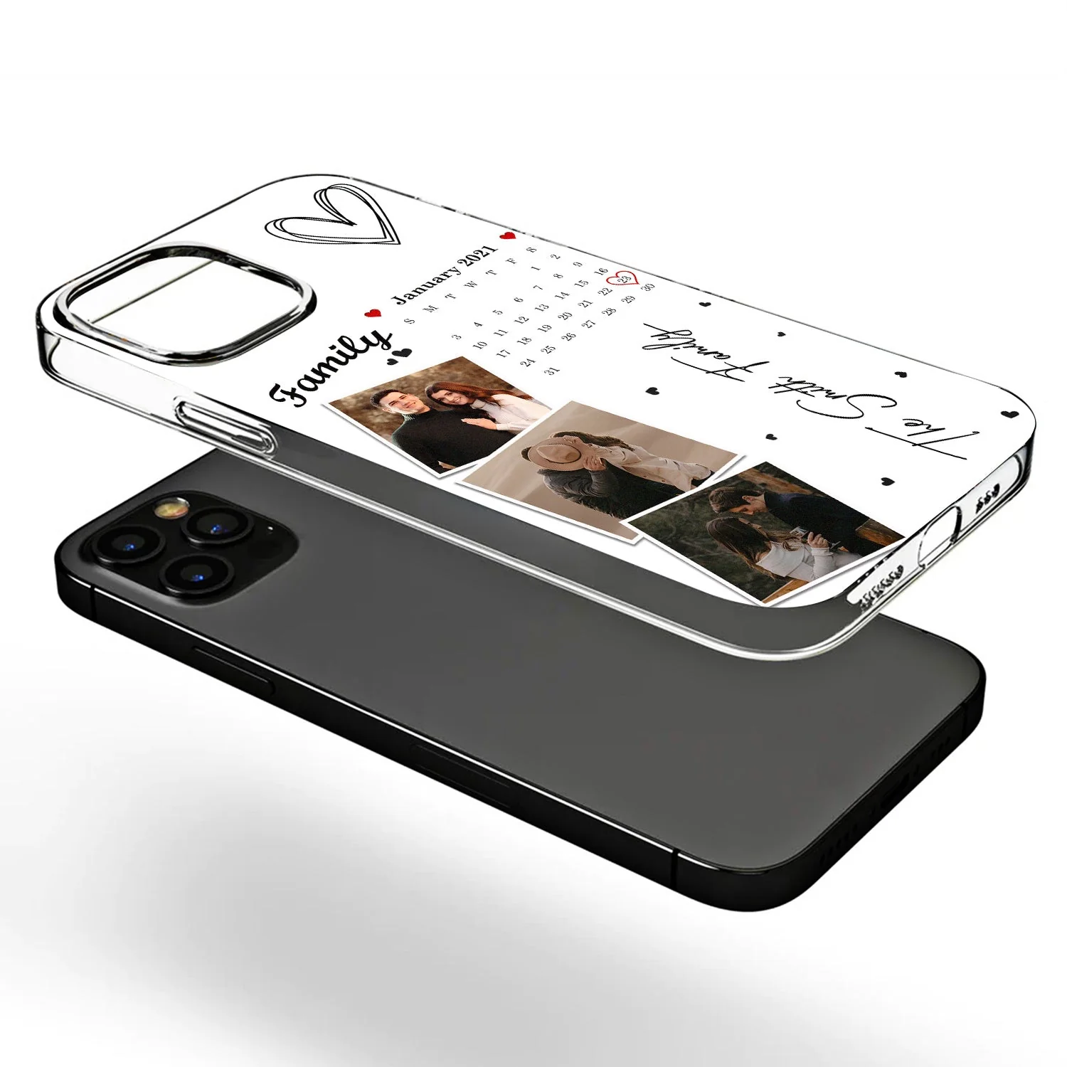 Custom Photo Calendar Family Name The Day Our Journey Began - Gift For Family - Personalized Clear Phone Case - Image 3