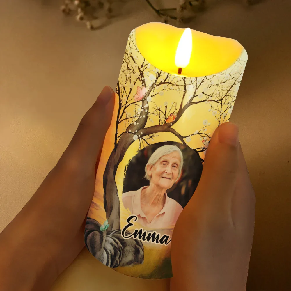 Custom Photo Calendar Memorial The Moment Your Heart Stopped - Personalized Flameless LED Candle - Image 3
