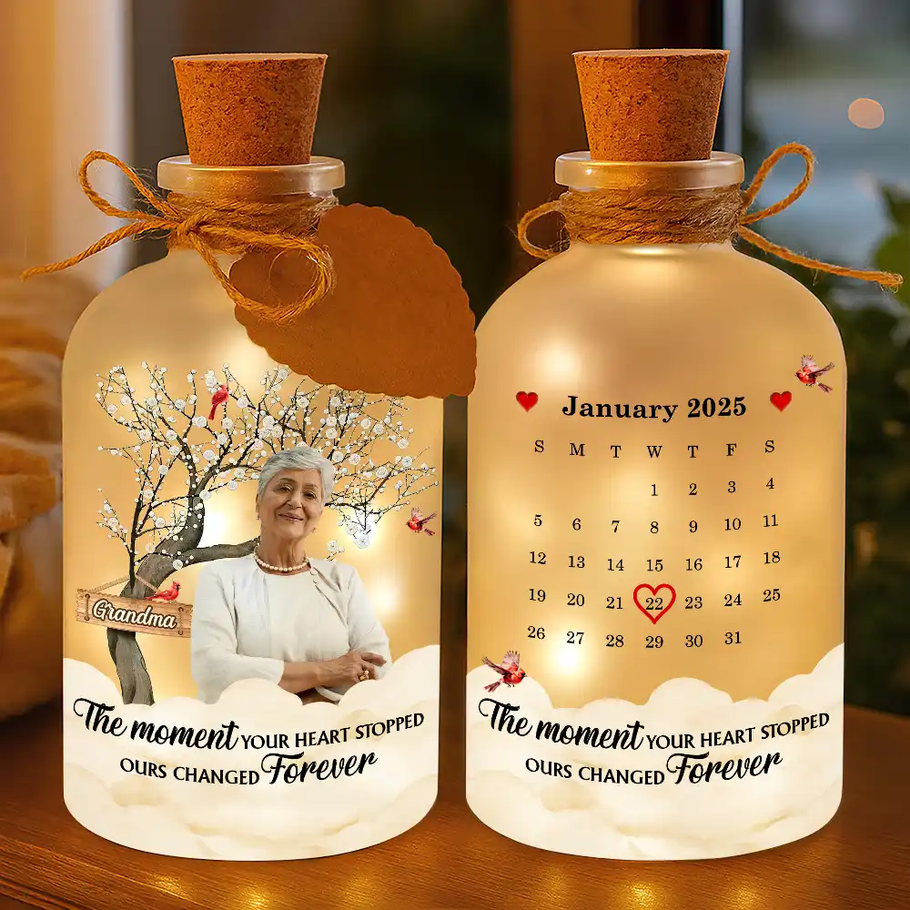 Custom Photo Calendar Memorial The Moment Your Heart Stopped - Personalized Short Bottle Light - Image 4