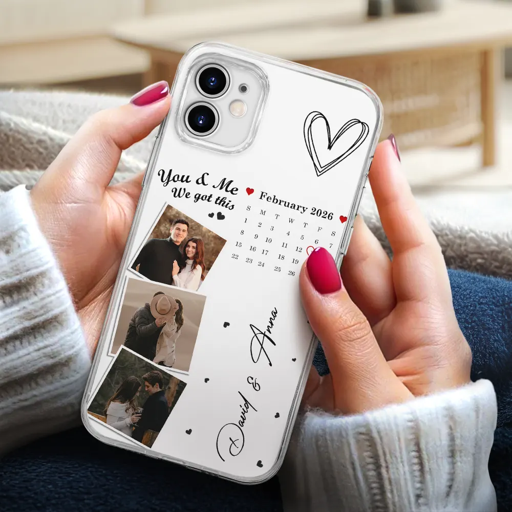 Custom Photo Calendar The Day Our Journey Began - Gift For Couples - Personalized Clear Phone Case - Image 3