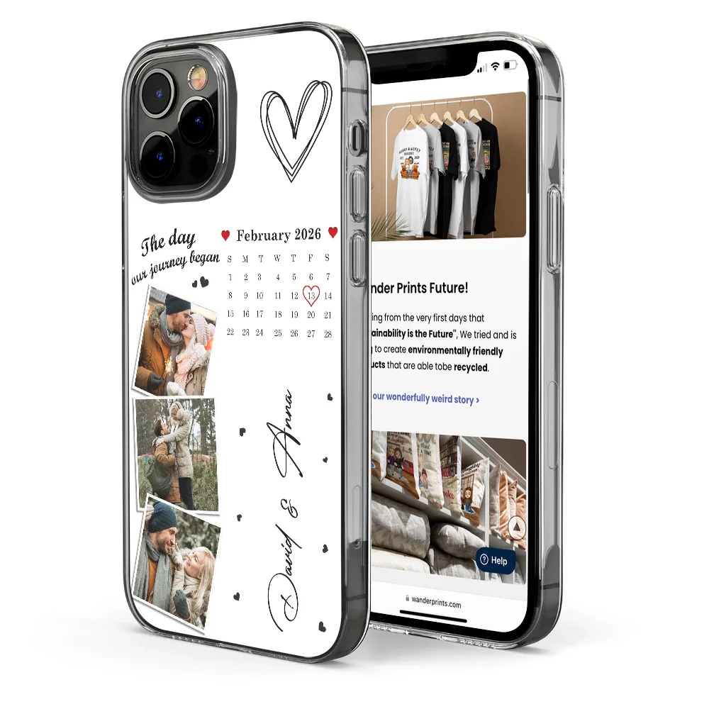Custom Photo Calendar The Day Our Journey Began - Gift For Couples - Personalized Clear Phone Case - Image 4