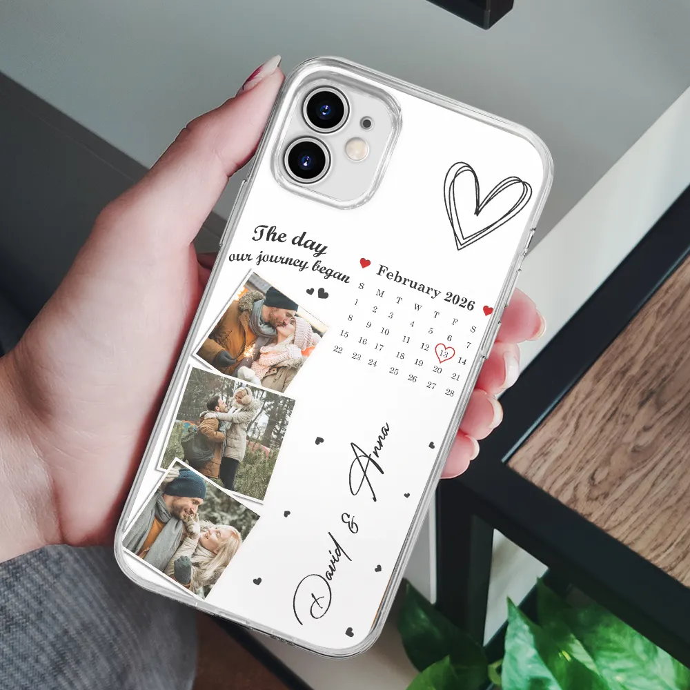 Custom Photo Calendar The Day Our Journey Began - Gift For Couples - Personalized Clear Phone Case - Image 6