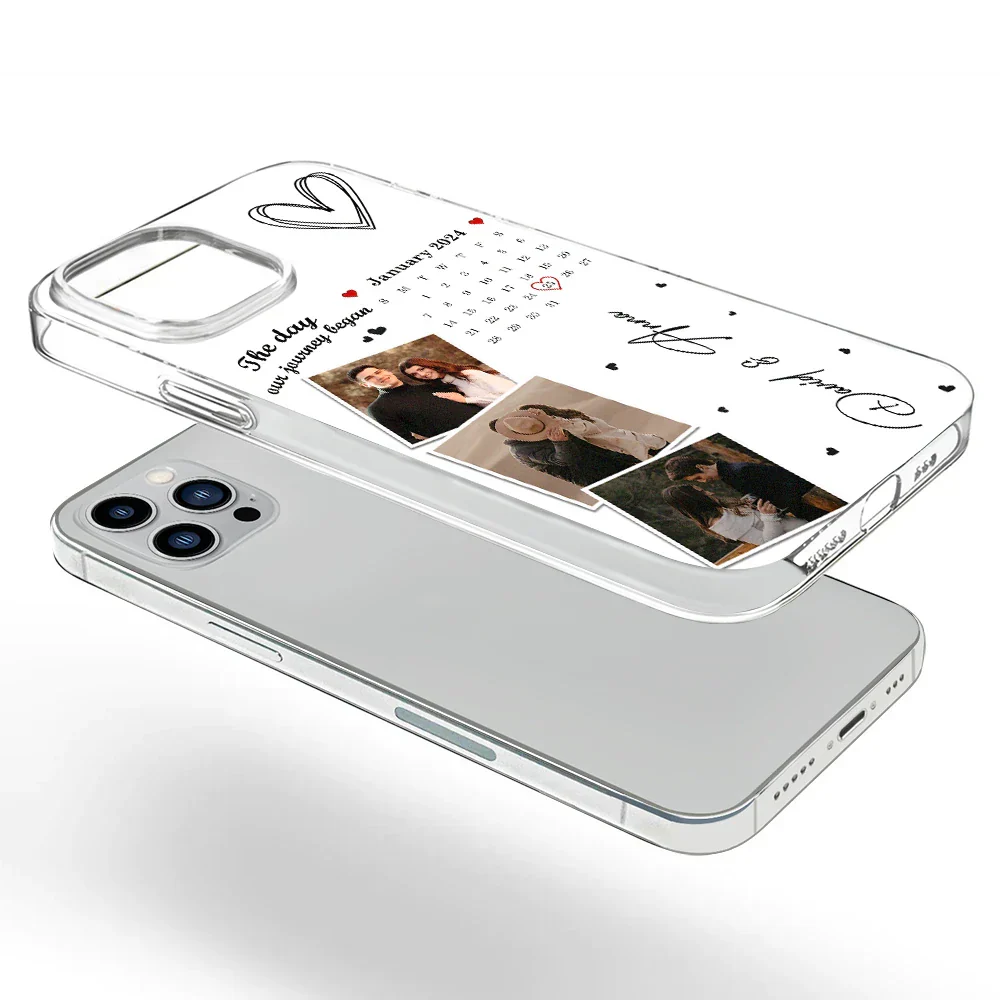 Custom Photo Calendar The Day Our Journey Began - Personalised Clear Phone Case - Image 3