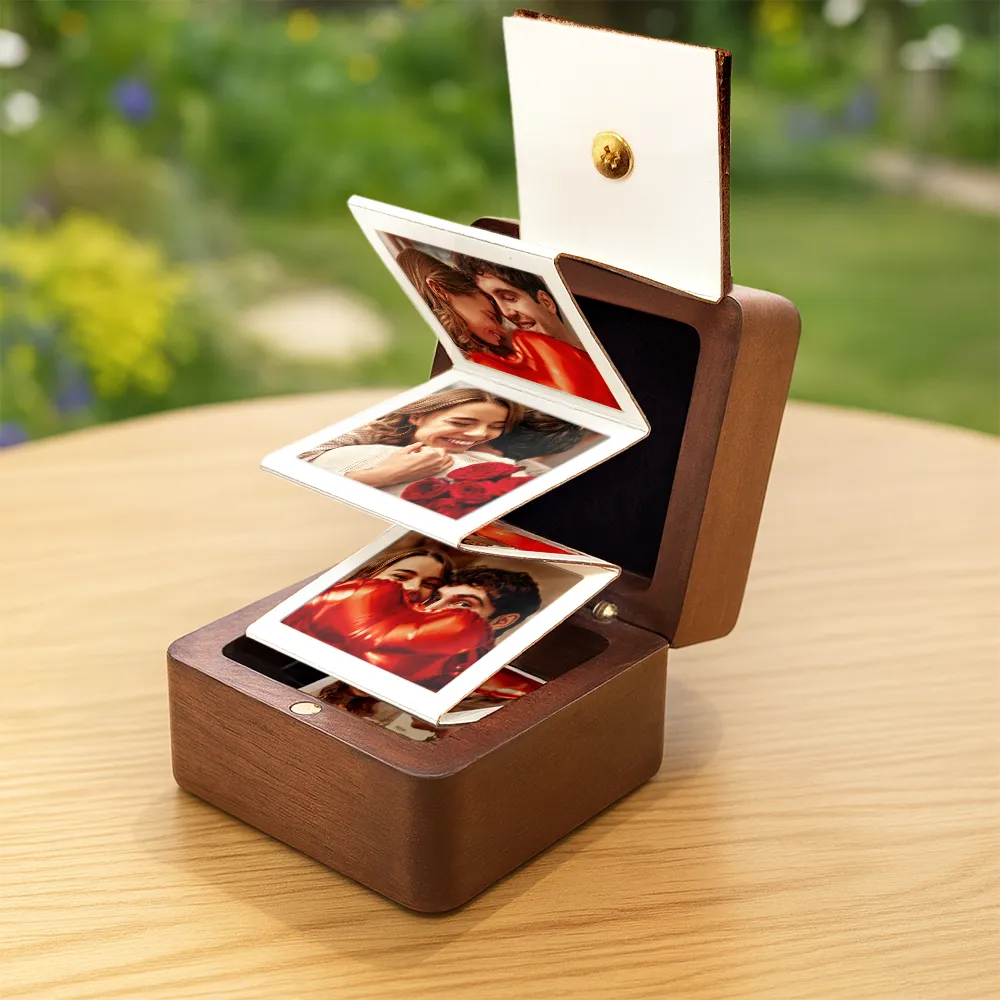 Custom Photo Calendar The Day Our Journey Began - Personalized Wooden Accordion Photo Box - Image 3