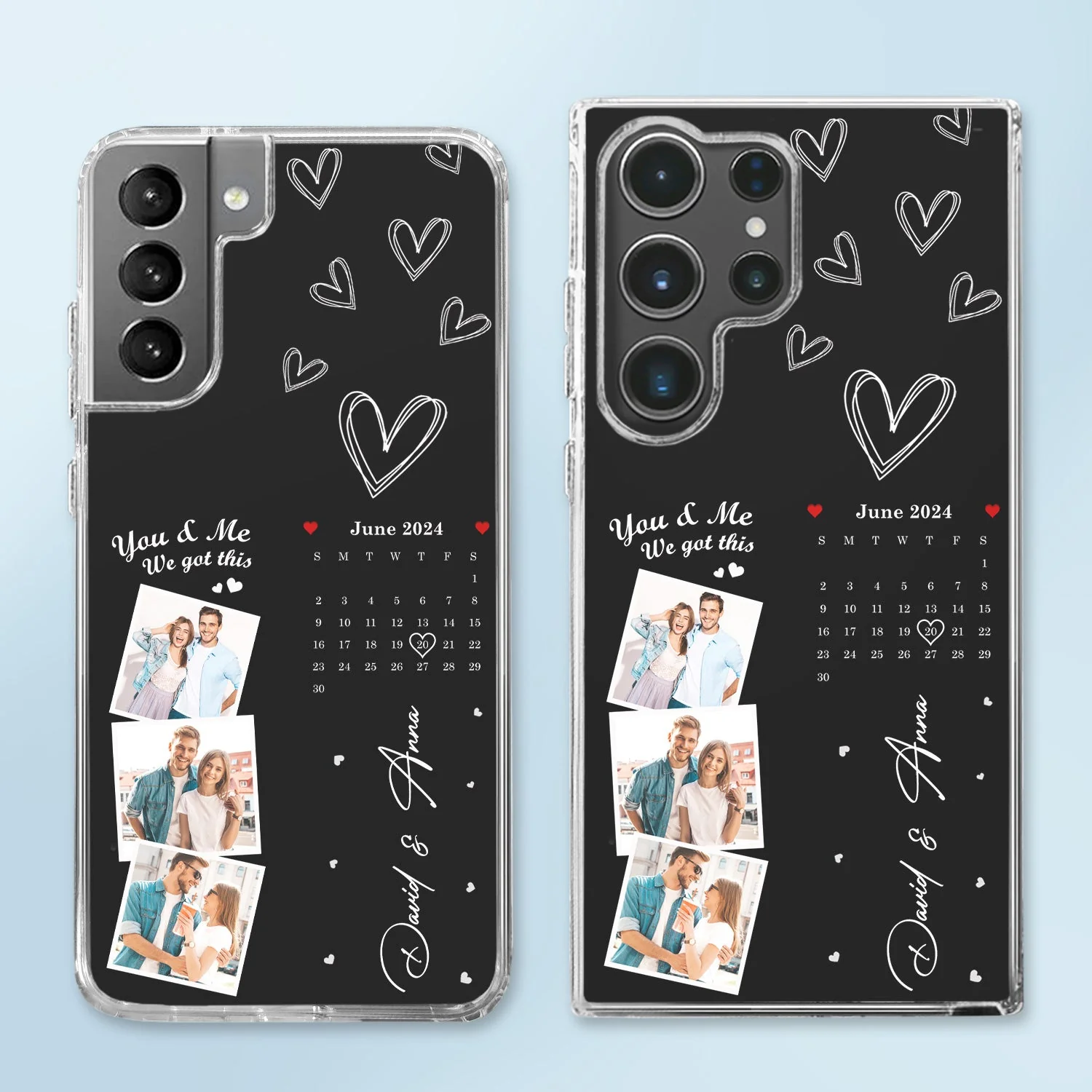 Custom Photo Calendar The Day Our Journey Began Version 2 - Gift For Couples - Personalized Clear Phone Case - Image 4