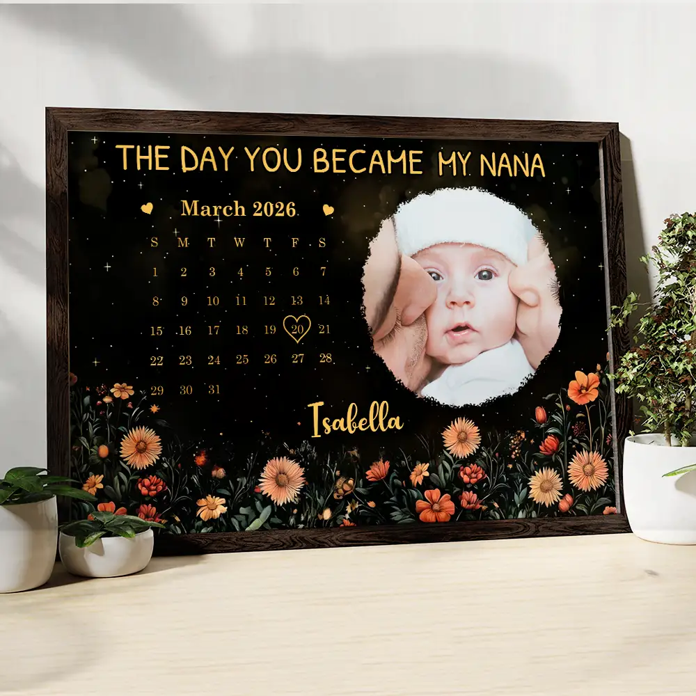 Custom Photo Calendar The Day You Became My Mom - Personalized Poster - Image 4