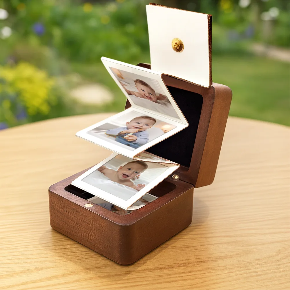 Custom Photo Calendar The Day You Became My Mommy Daddy - Personalized Wooden Accordion Photo Box - Image 3