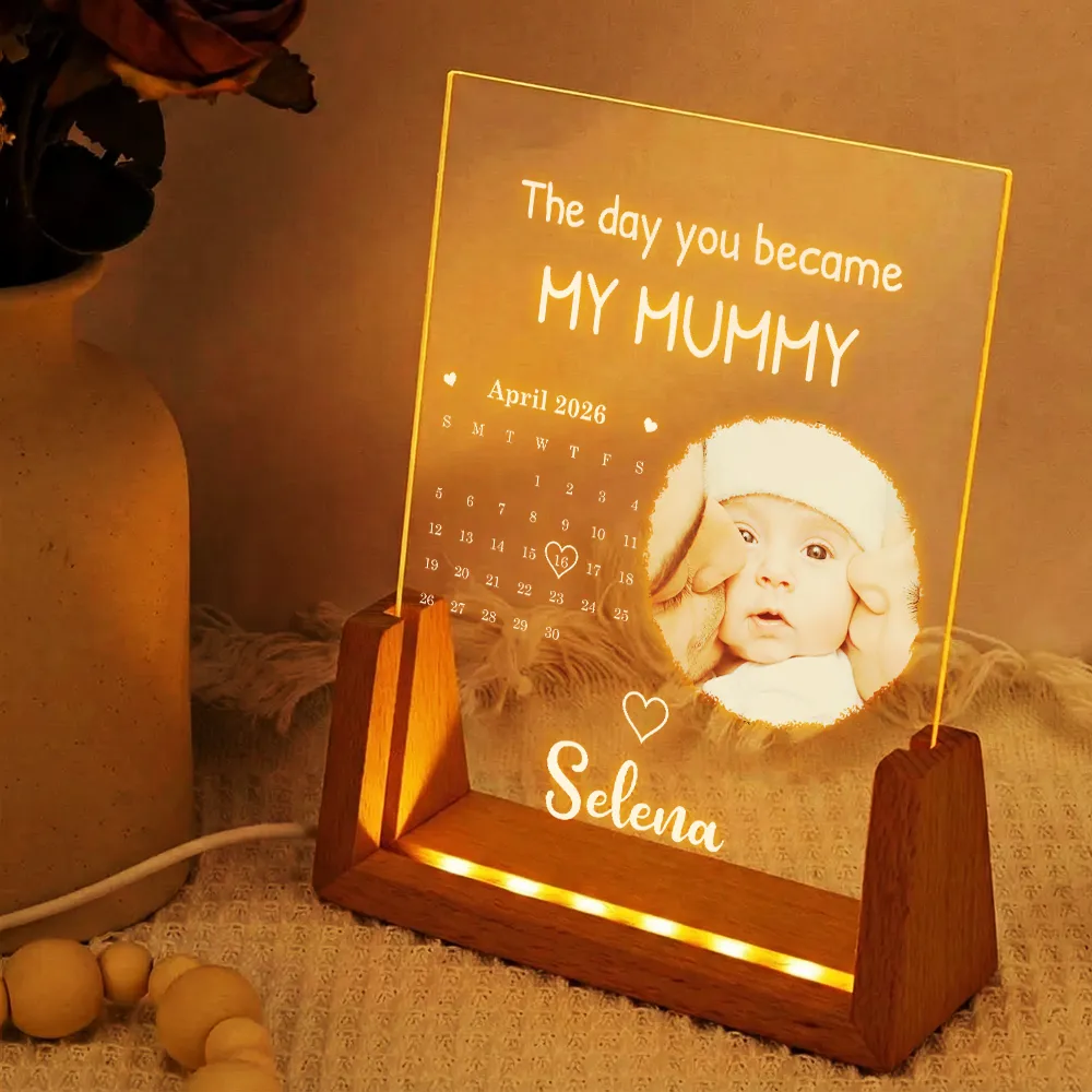 Custom Photo Calendar The Day You Became My Mommy - Personalized Night Light - Image 3