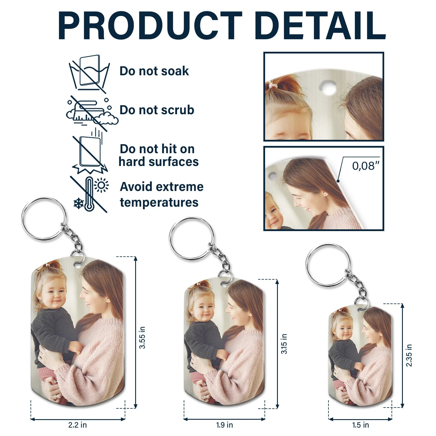 Custom Photo Calendar The Moment You Became - Gift For Mother, Father - Personalized Aluminum Keychain - Image 5