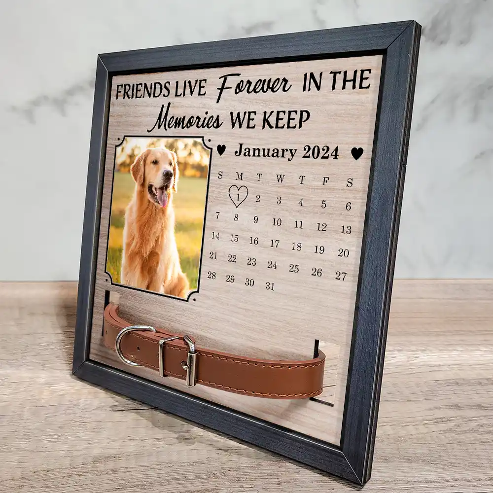 Custom Photo Calendar The Moment Your Heart Stop Memorial - Personalized Pet Loss Sign, Collar Frame - Image 2