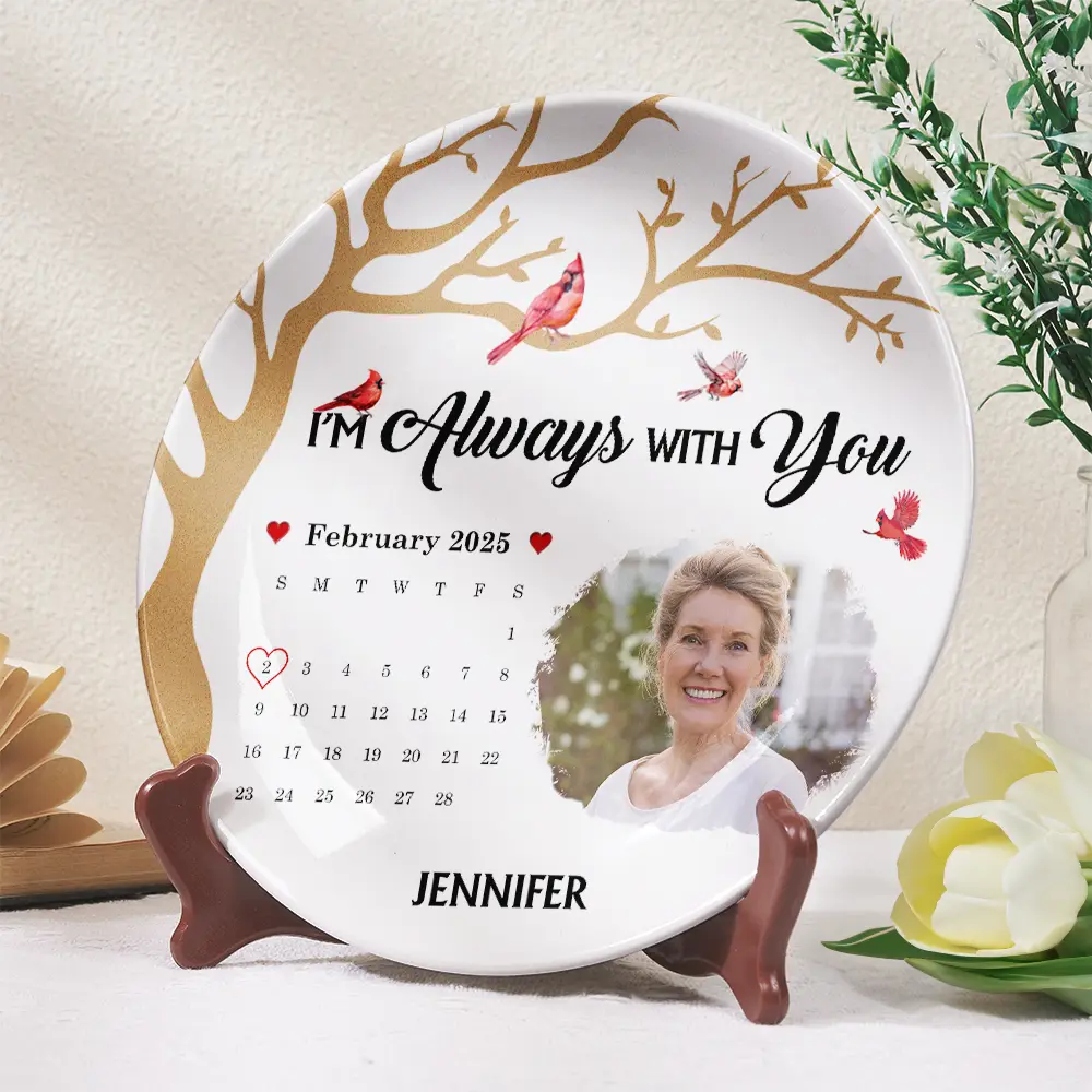 Custom Photo Calendar The Moment Your Heart Stopped - Personalized Ceramic Plate - Image 2