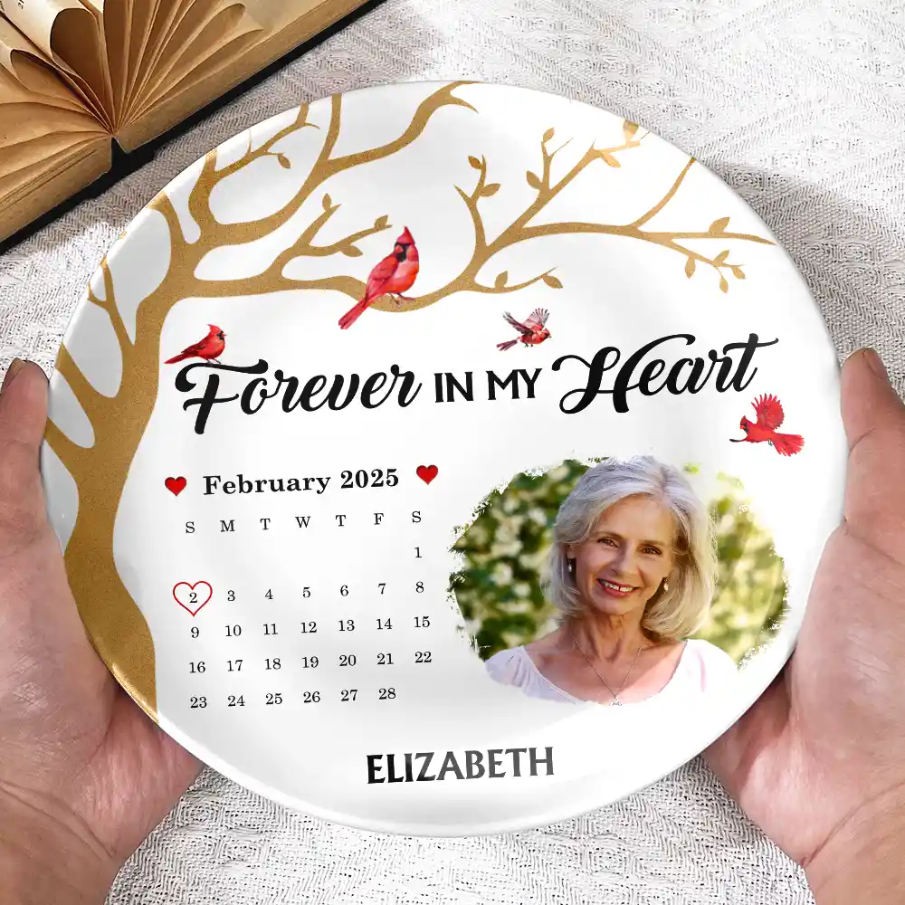 Custom Photo Calendar The Moment Your Heart Stopped - Personalized Ceramic Plate - Image 3